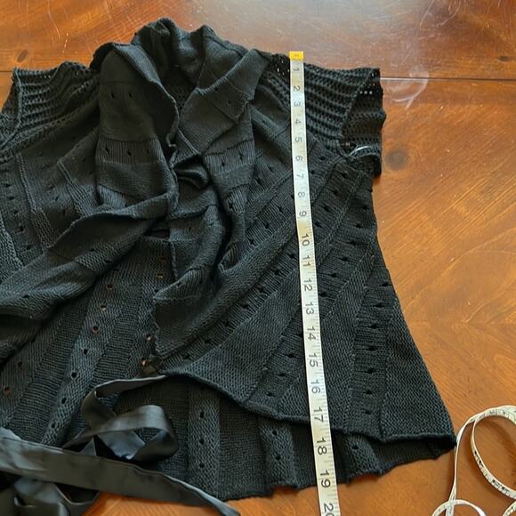 Forever 21 Black Sweater Vest Cardigan Juniors Size Small Tie Front Y2K - Picture 9 of 9